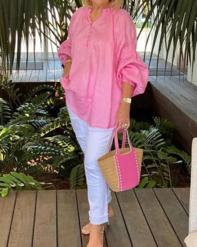 ABORE - CAMICETTA CASUAL IN COTONE E LINO