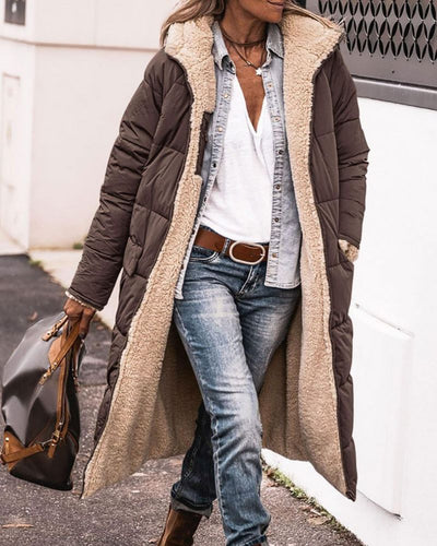 ANNIE - Cappotto lungo reversibile foderato di pelliccia