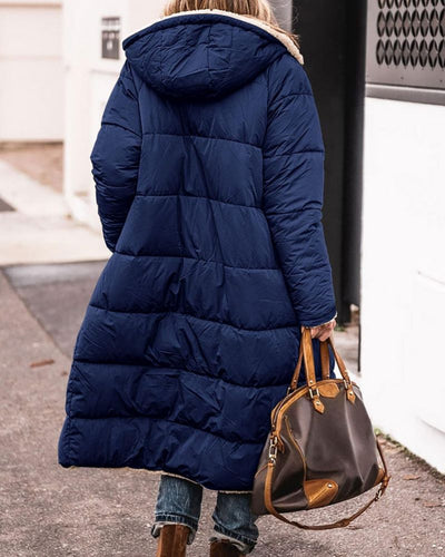 ANNIE - Cappotto lungo reversibile foderato di pelliccia