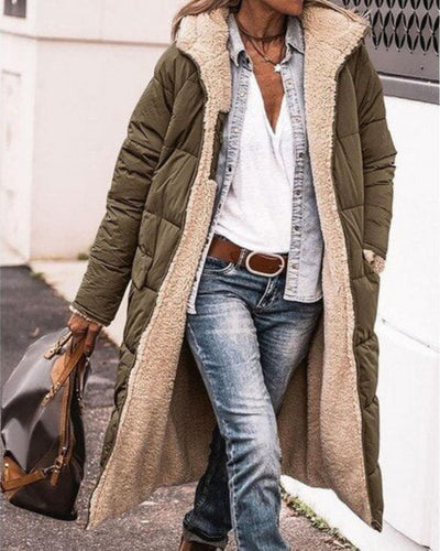 ANNIE - Cappotto lungo reversibile foderato di pelliccia