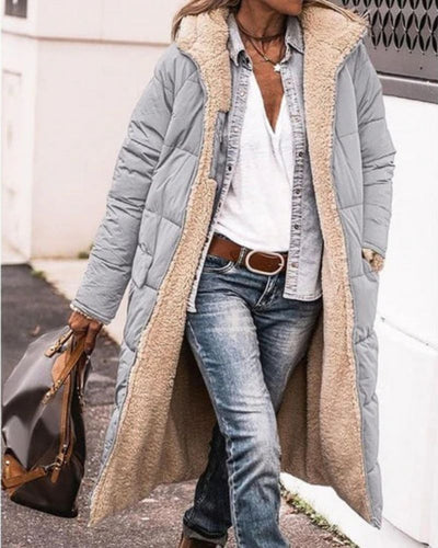 ANNIE - Cappotto lungo reversibile foderato di pelliccia