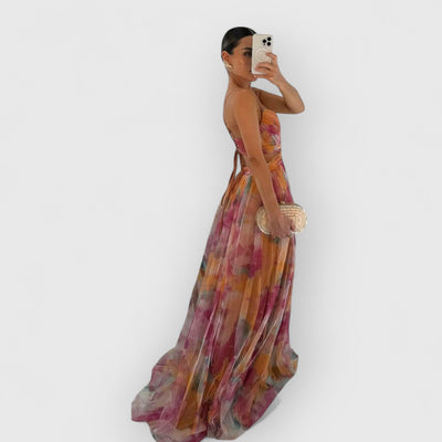 Verity | Abito maxi con stampa floreale
