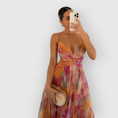Verity | Abito maxi con stampa floreale