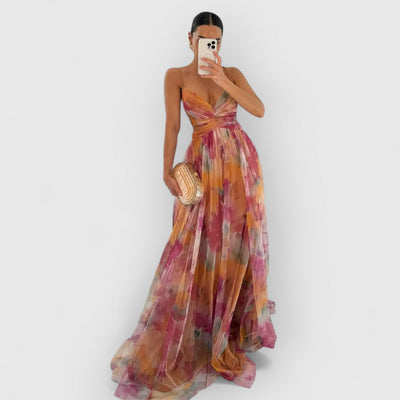 Verity | Abito maxi con stampa floreale