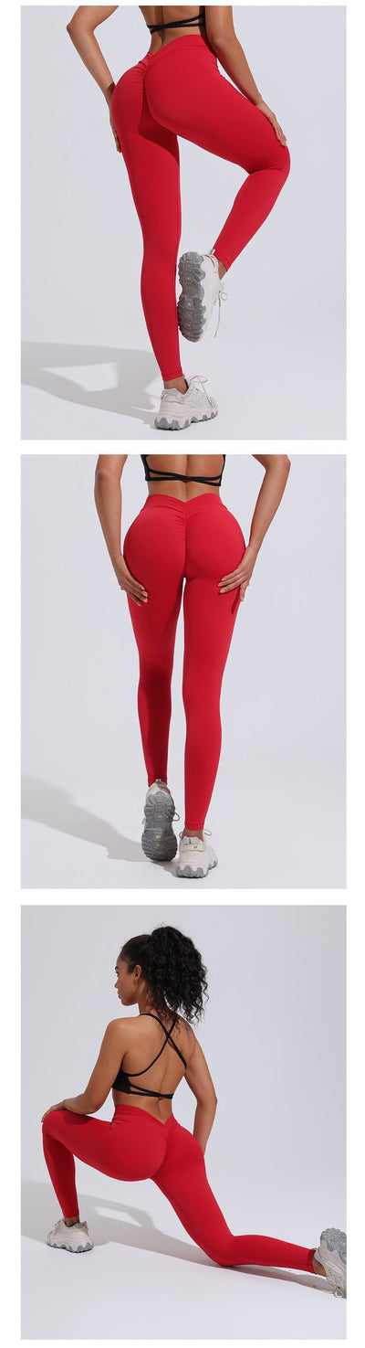 Fitness V Waist Butt Lifting High Waist Sports Leggings