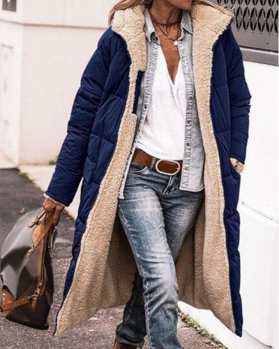 ANNIE - Cappotto lungo reversibile foderato di pelliccia