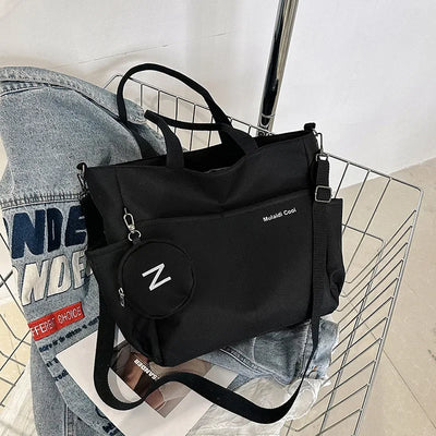 Canvas Tote Bag – Versatile Shoulder & Crossbody Handbag for Women | Functional Everyday Bag"