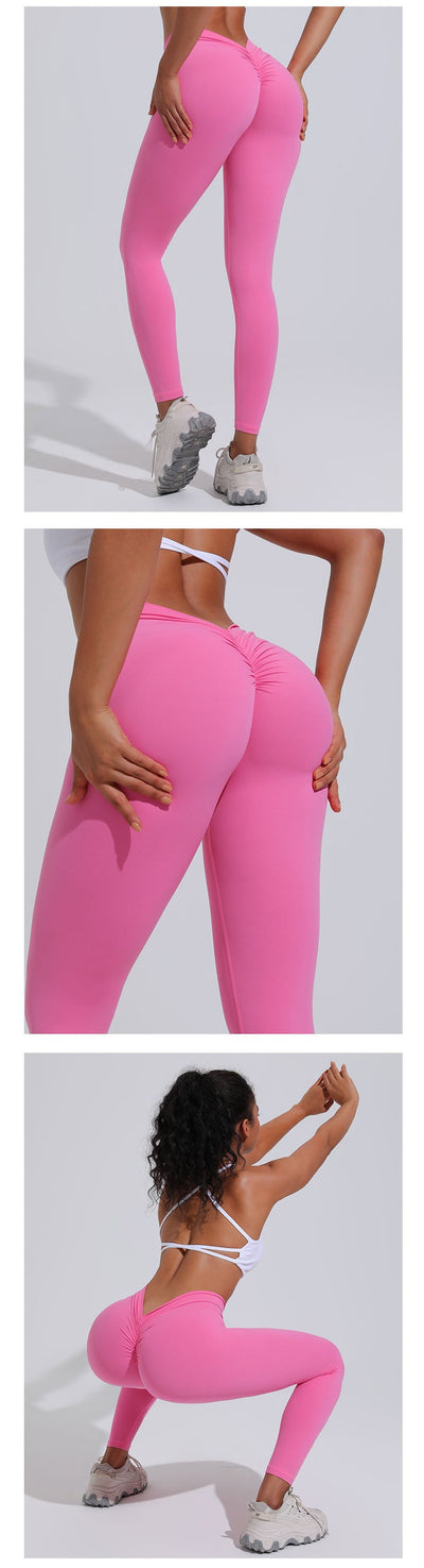 Fitness V Waist Butt Lifting High Waist Sports Leggings