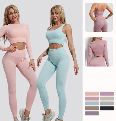 GymSet 3 PieceS Performance Pro Leggins + Top + Manica lunga