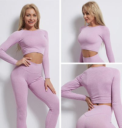 GymSet 3 PieceS Performance Pro Leggins + Top + Manica lunga
