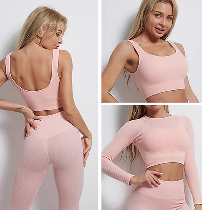GymSet 3 PieceS Performance Pro Leggins + Top + Manica lunga